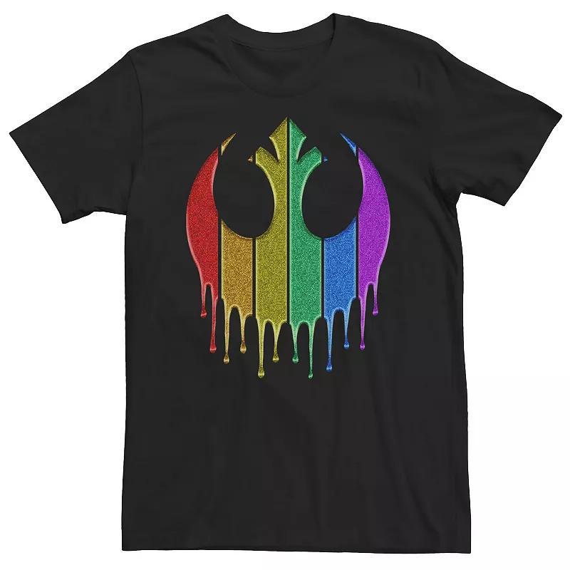 Big & Tall Star Wars Pride Rebel Rainbow Glitter Logo Tee, Mens Product Image