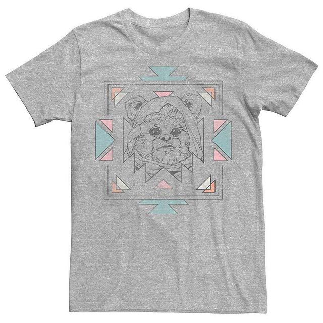 Mens Star Wars Ewok Geometric Framed Portrait Tee Athletic Grey Product Image