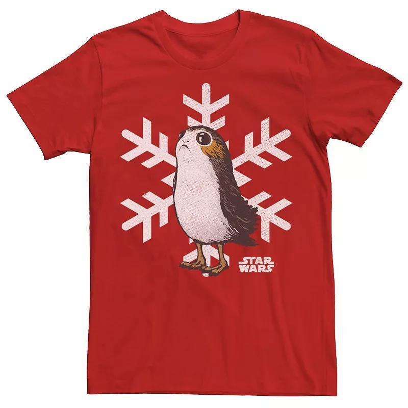 Mens Star Wars Porg Snowflake Holiday Tee Product Image