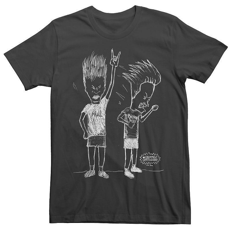 Beavis and Butthead Mtv Mens Rocking Out Sketch Logo Short Sleeve T-Shirt Product Image