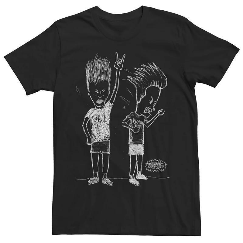 Mens Beavis And Butthead Rock Out Sketch Tee Product Image