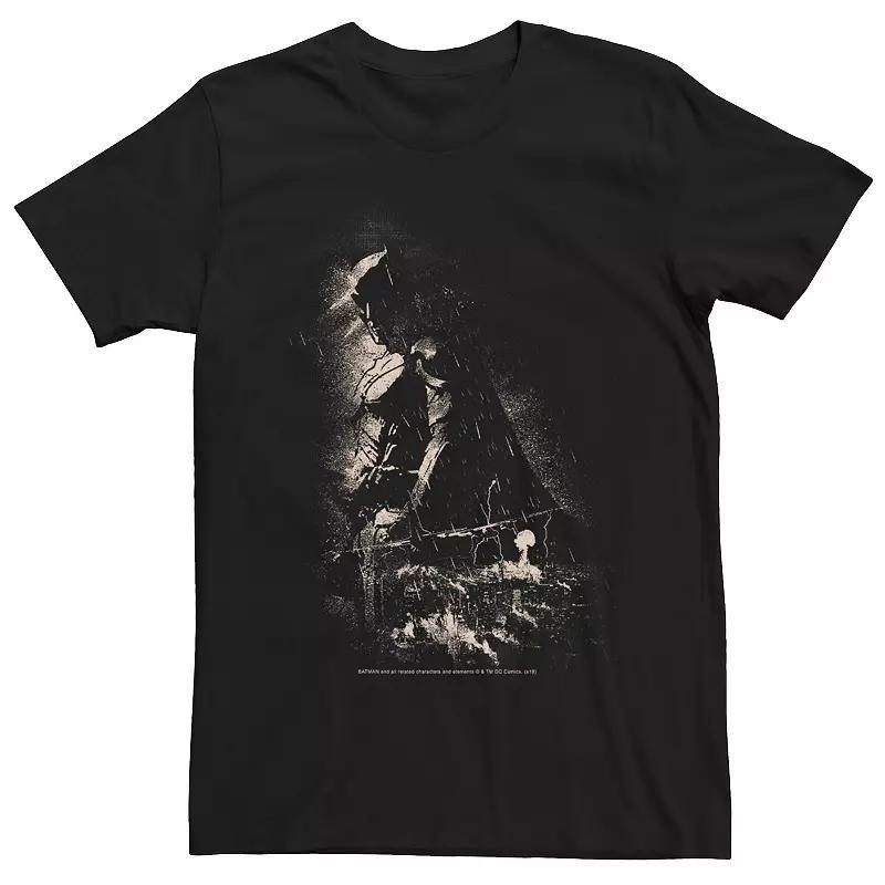 Mens DC Comics Batman Shadow Skyline Poster Tee Black Product Image