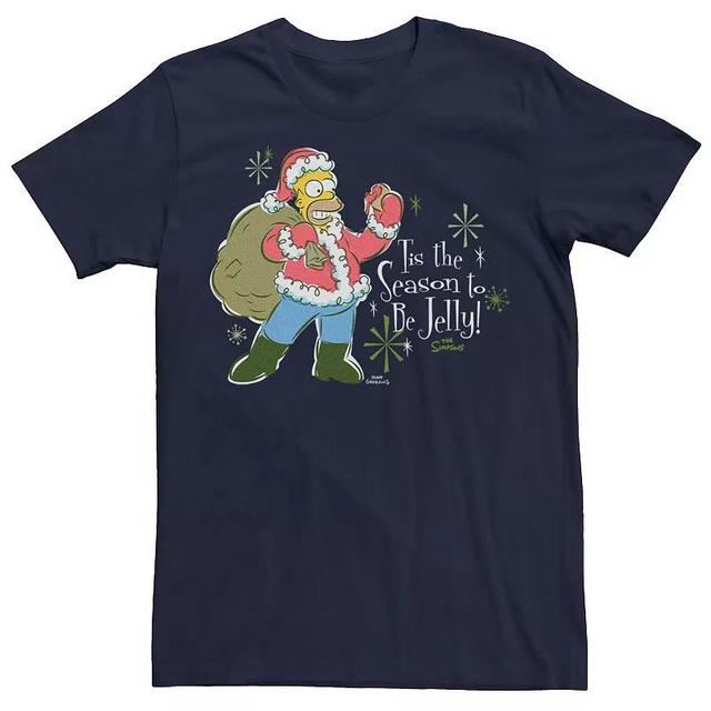 Mens The Simpsons Homer Tis The Season To Be Jelly Graphic Tee Blue Product Image