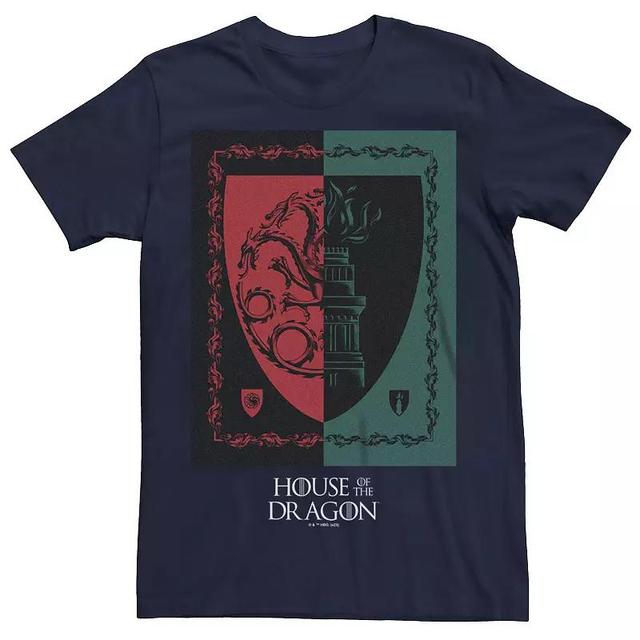 Mens House Of The Dragon Shield Graphic Tee Blue Product Image