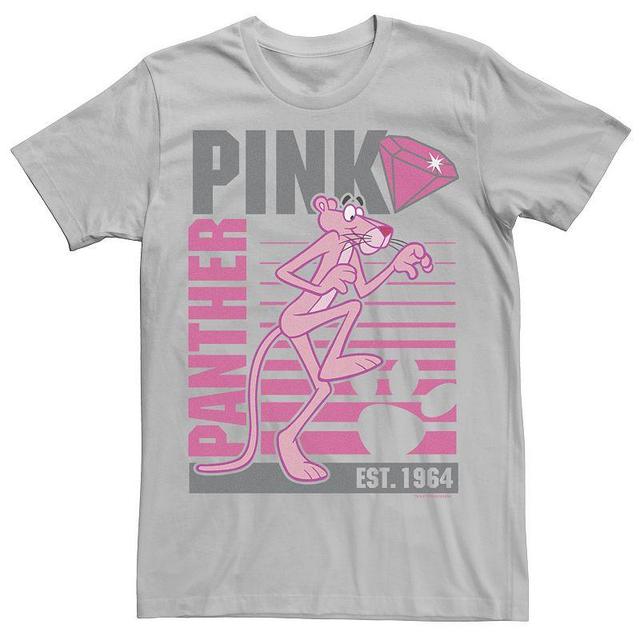 Mens Pink Panther Lined Portrait Tee Silver Product Image