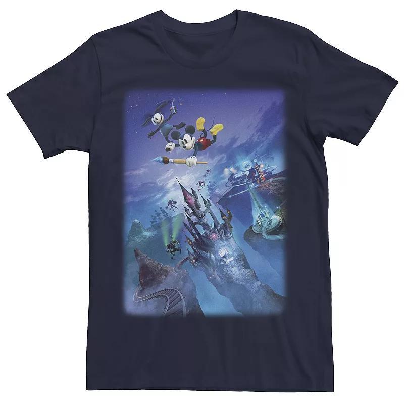 Disneys Epic Mickey Mens Gameplay Poster Tee Blue Product Image