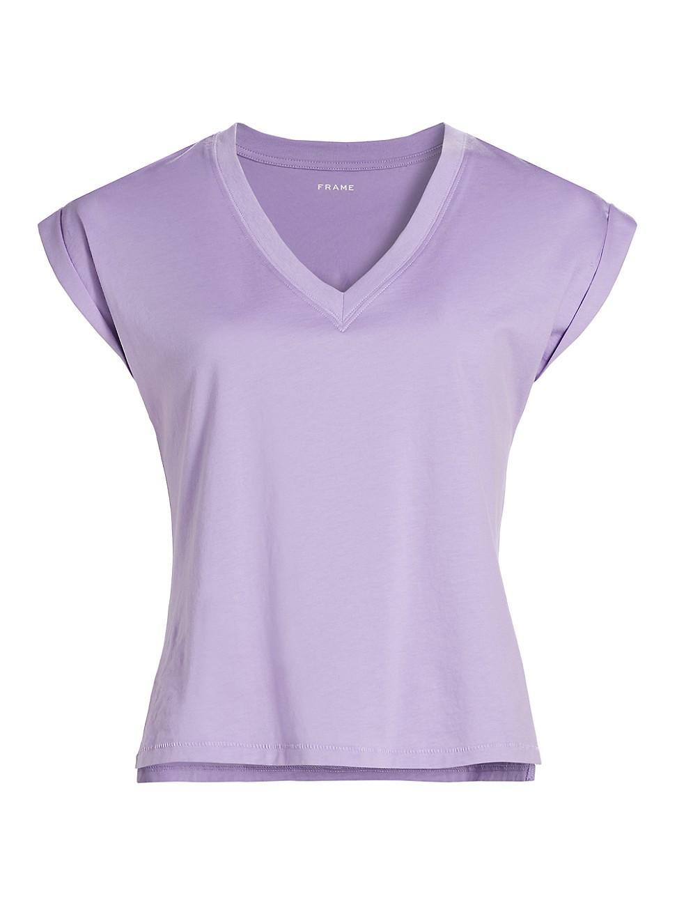 Womens Cotton V-Neck T-Shirt Product Image