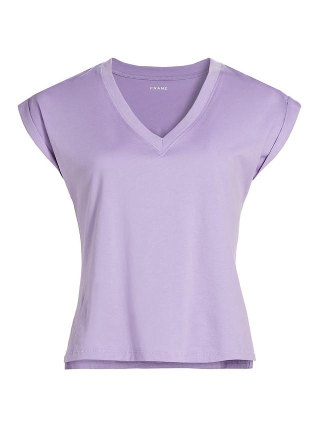 Womens Cotton V-Neck T-Shirt Product Image