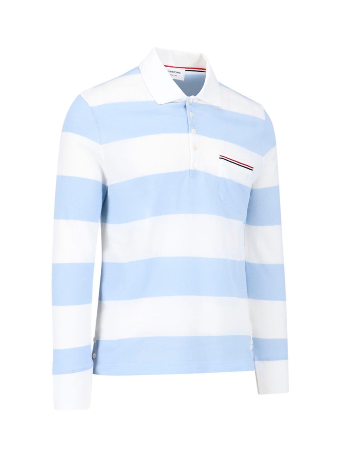 Stripe Polo Shirt In Blue Product Image