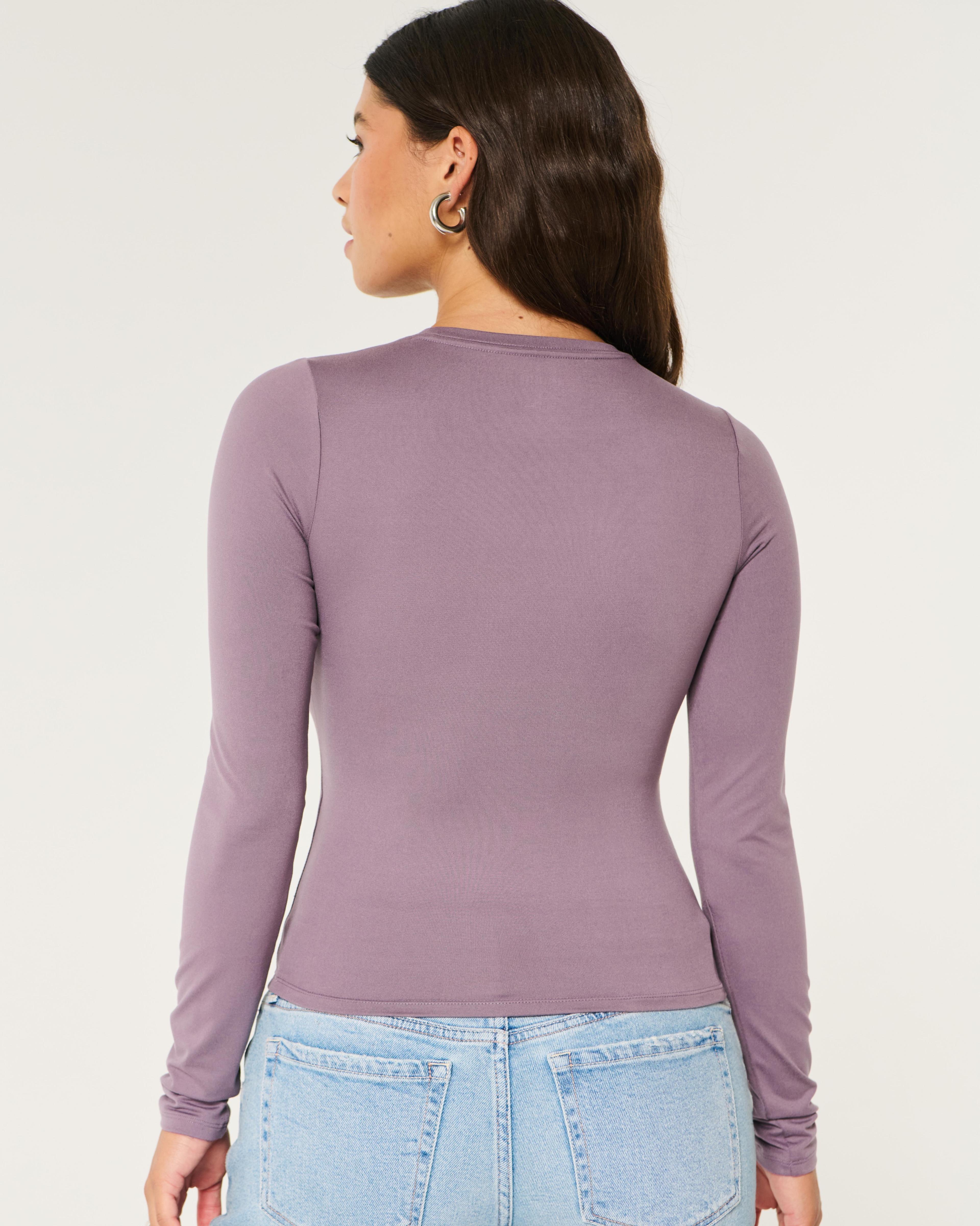 Soft Stretch Seamless Fabric Long-Sleeve Crew Top Product Image