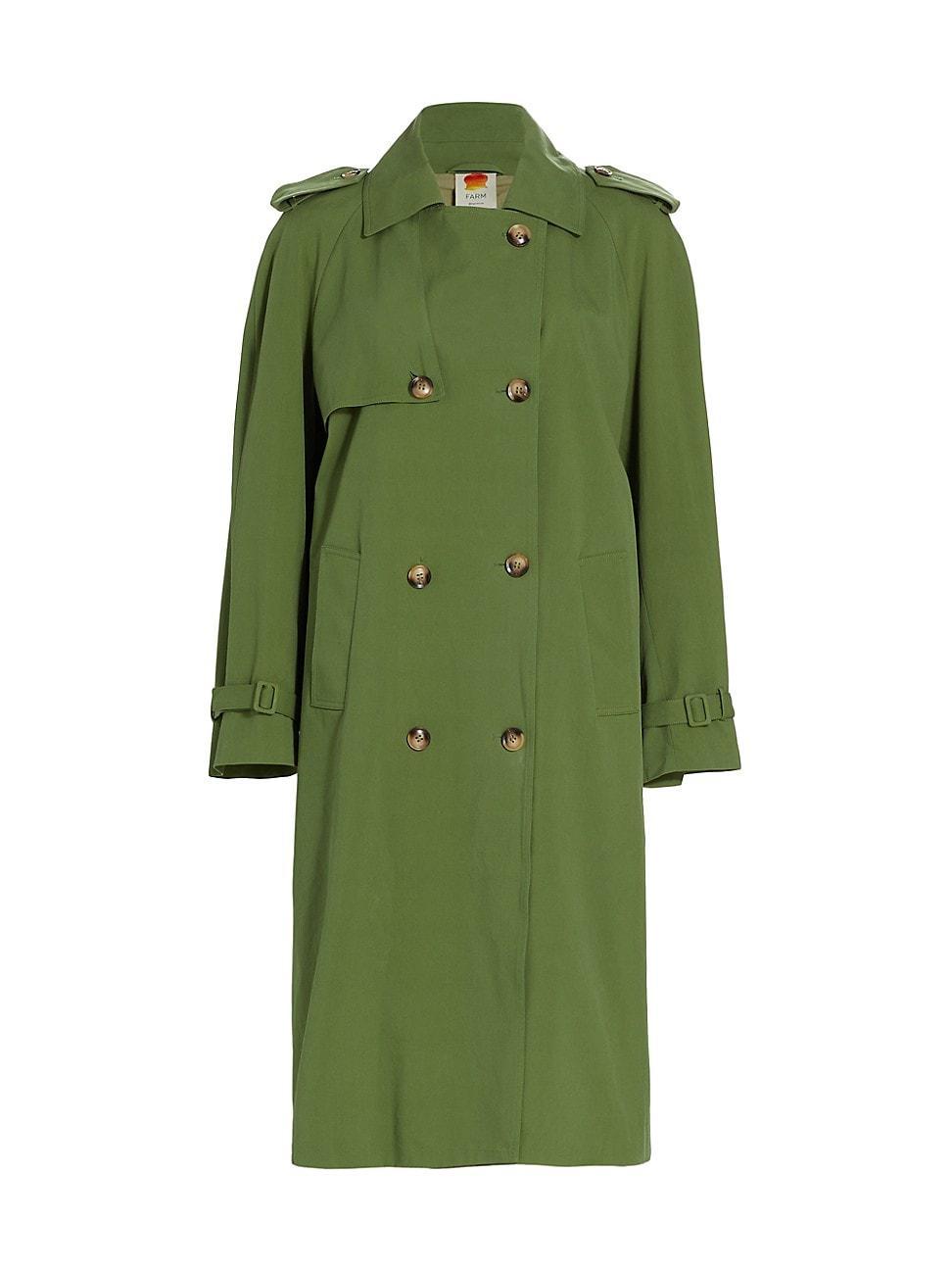 Womens Cotton-Blend Trench Coat Product Image