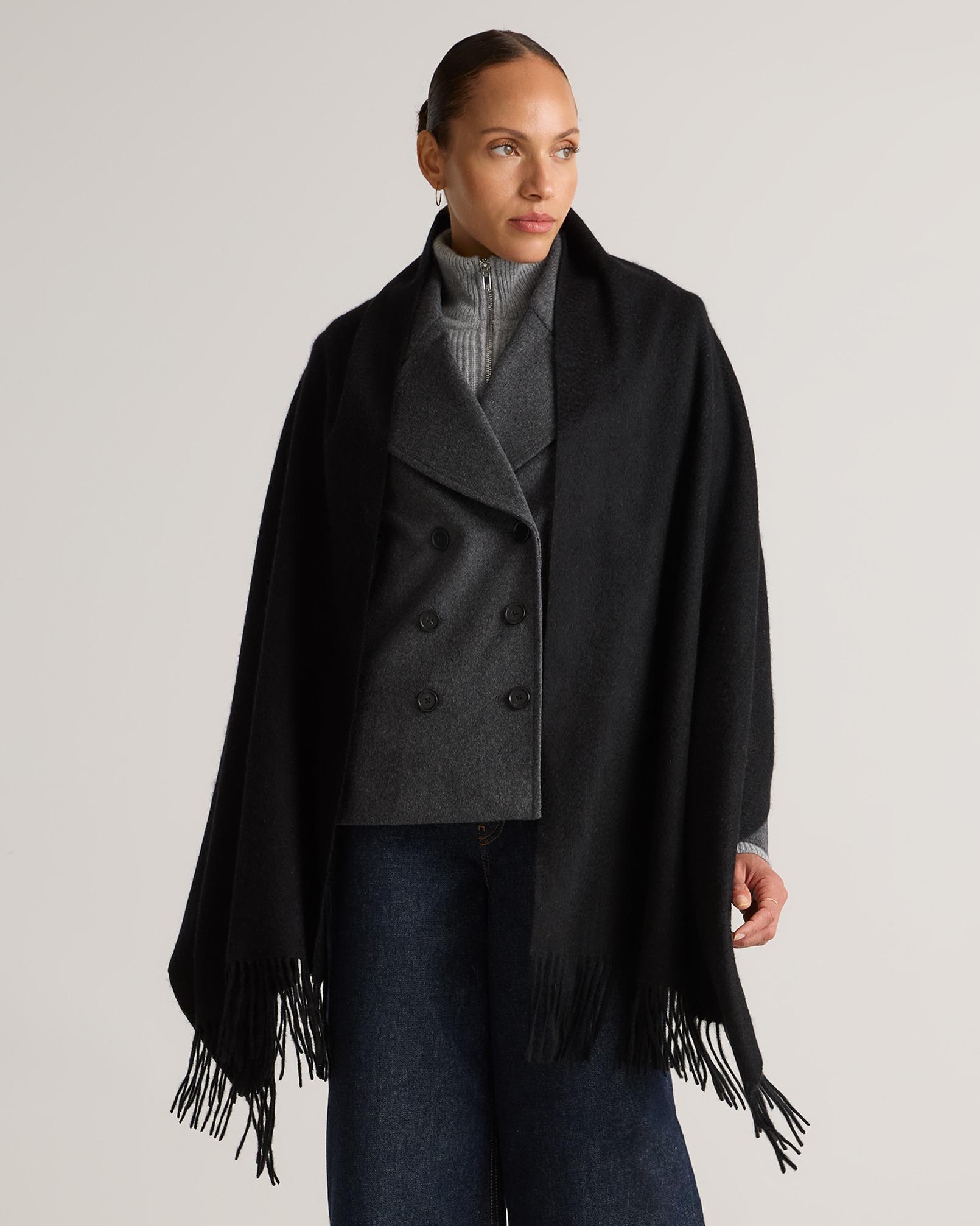 Mongolian Cashmere Woven Fringe Wrap Product Image