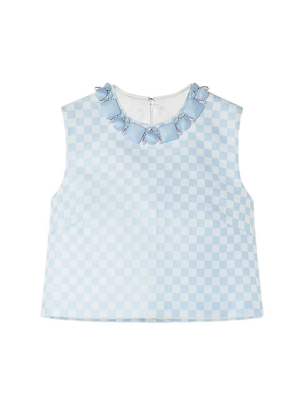 Womens Damier Check Duchesse Satin Crop Top Product Image