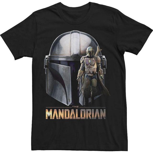 Big & Tall Star Wars The Mandalorian Helmet Portrait Mashup Tee, Mens Product Image