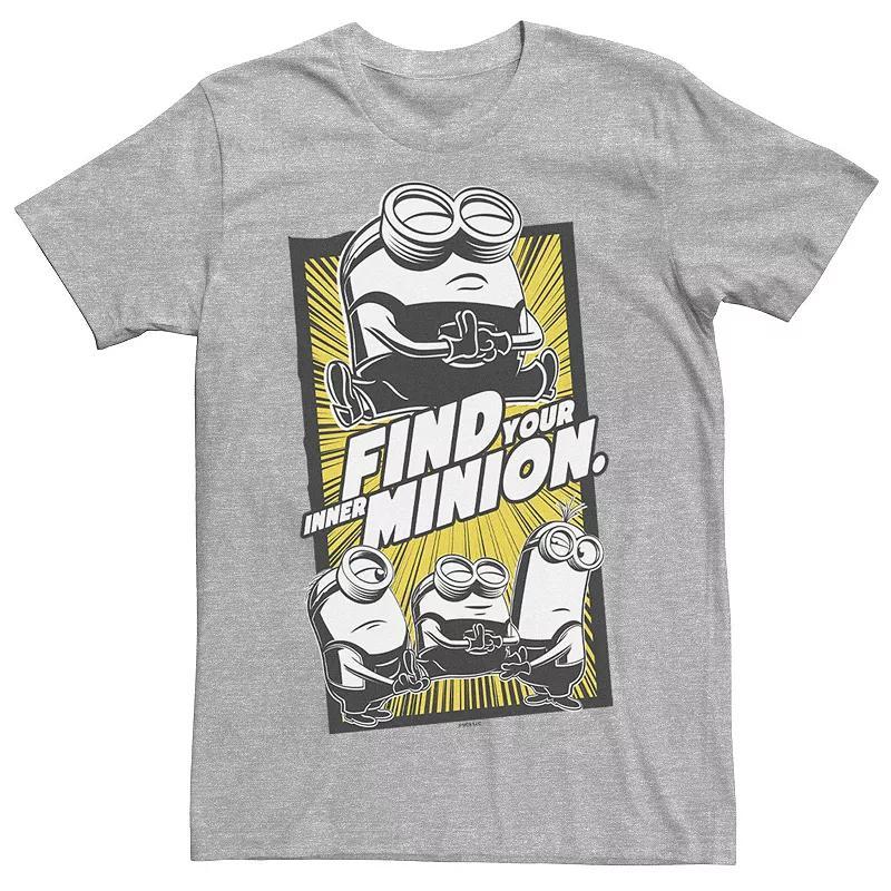 Mens Minions 2 Find Your Inner Minion Poster Tee Athletic Grey Product Image