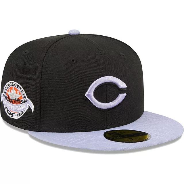 Mens New Era Black Cincinnati Reds Side Patch 59FIFTY Fitted Hat Product Image