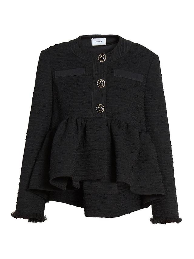 Womens Tweed Crop Peplum Jacket Product Image