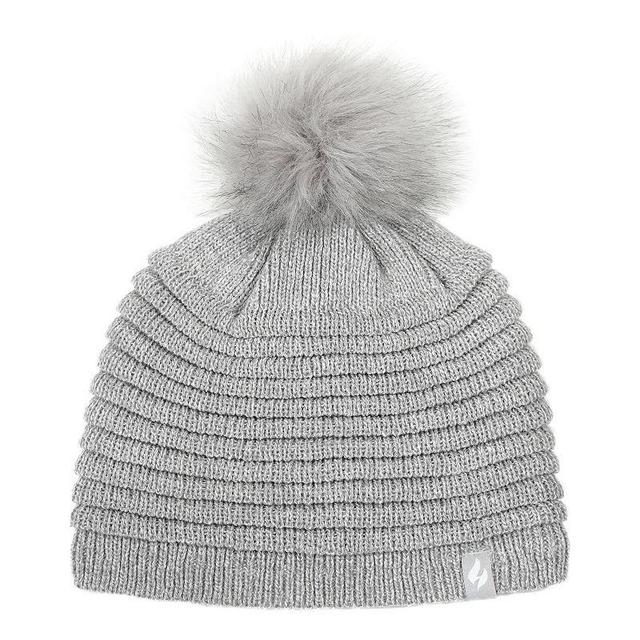 Womens Heat Holders Heatweaver Rib Knit Pom Pom Hat Product Image