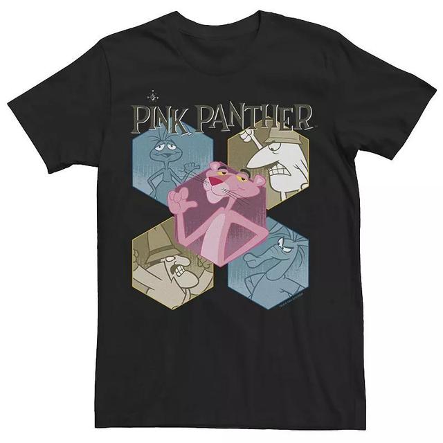 Mens Pink Panther Hexagonal Portraits Graphic Tee Blue Product Image