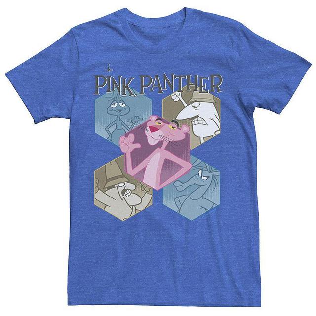 Mens Pink Panther Hexagonal Portraits Graphic Tee Athletic Grey Product Image