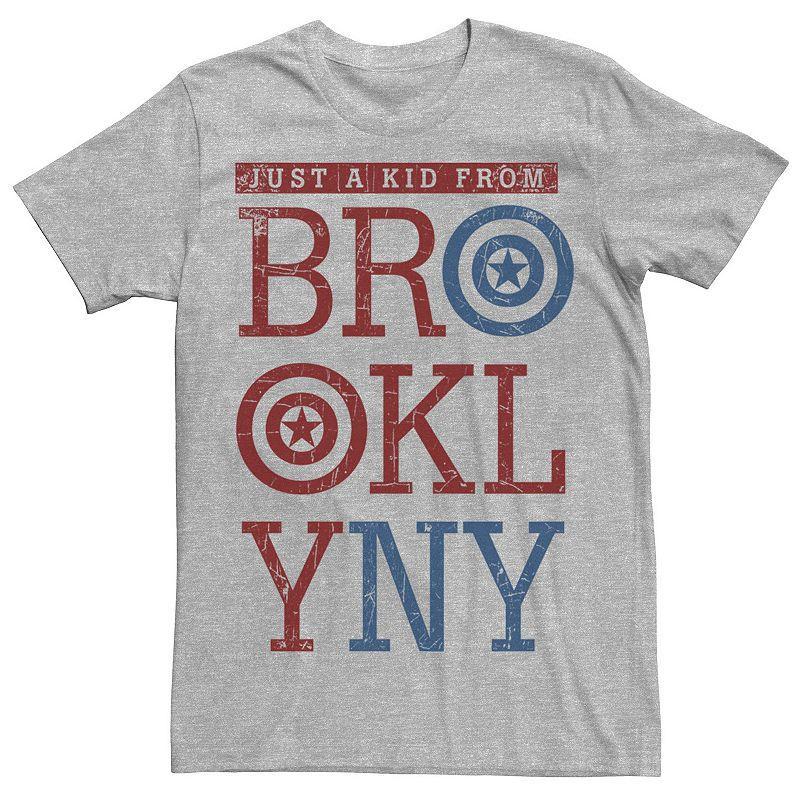 Mens Marvel Captain America Kid From BROOKLYN Stack Tee Athletic Grey Product Image