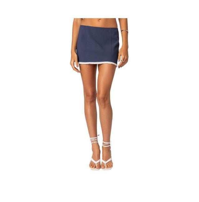 EDIKTED Thora Eyelet Embroidered Trim Miniskirt Product Image