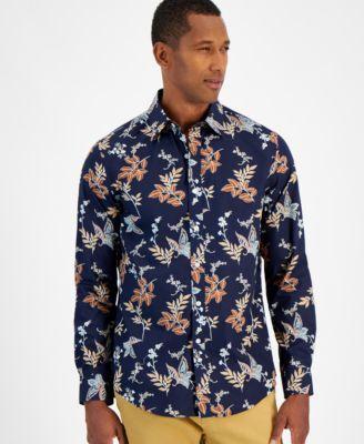 Club Room Mens Eliot Long Sleeve Button Front Floral Print Shirt, Created for Macys Product Image