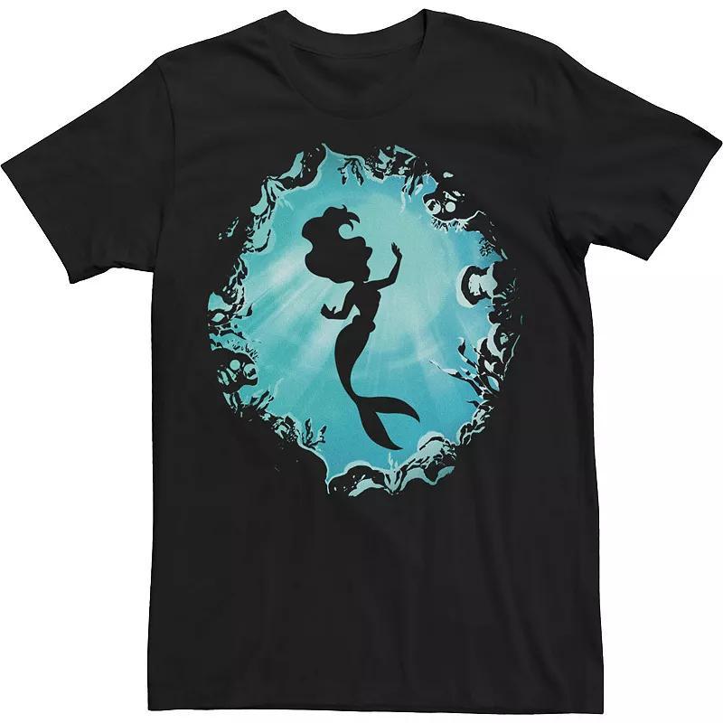 Big & Tall Disney Princesses Ariels Grotto Silhoutte Tee, Mens Product Image