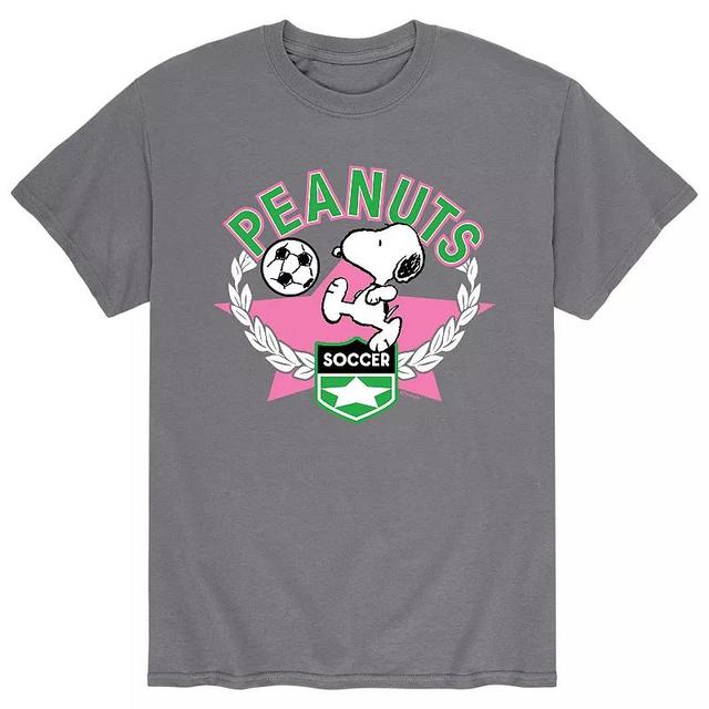 Mens Peanuts Soccer Tee Grey Product Image