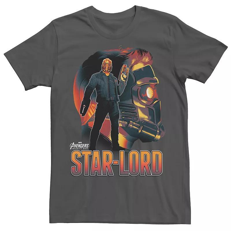 Mens Marvel Avengers Infinity War Star Lord Silhouette Graphic Tee Grey Product Image