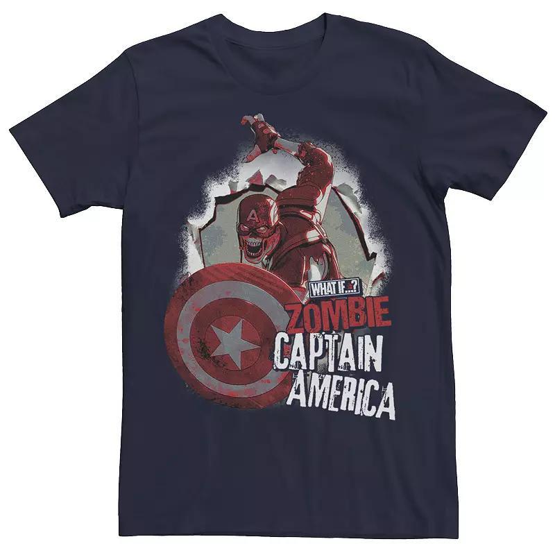 Mens Marvel What If Captain America Zombie Burst Poster Tee, Boys Product Image