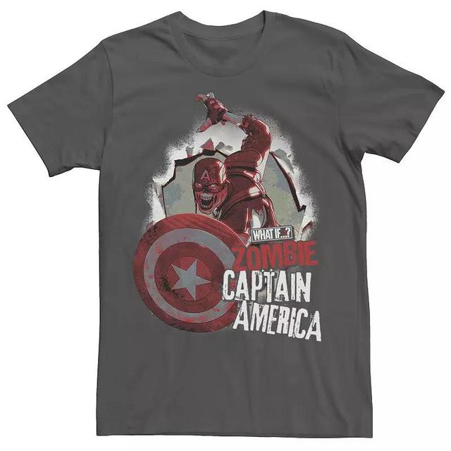 Mens Marvel What If Captain America Zombie Burst Poster Tee, Boys Product Image