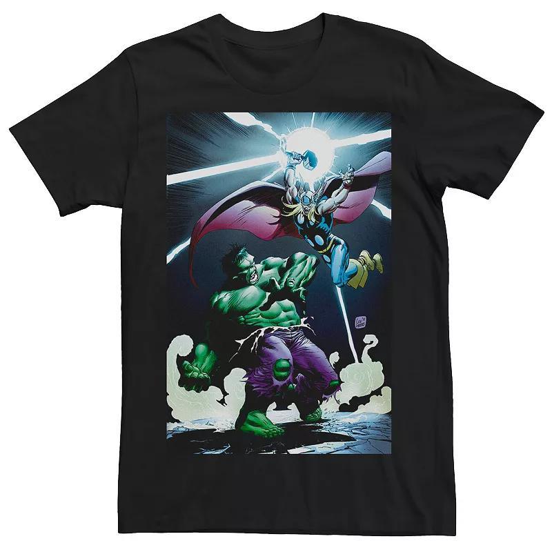 Mens Marvel Thor vs Hulk Mjolnir Smash Tee Product Image