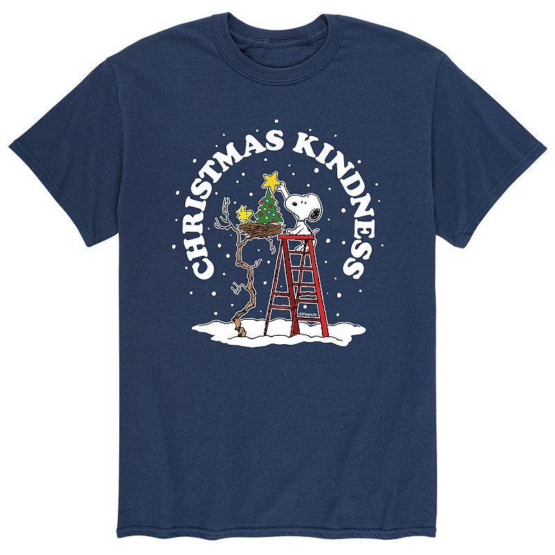 Mens Peanuts Christmas Kindness Tee Blue Product Image