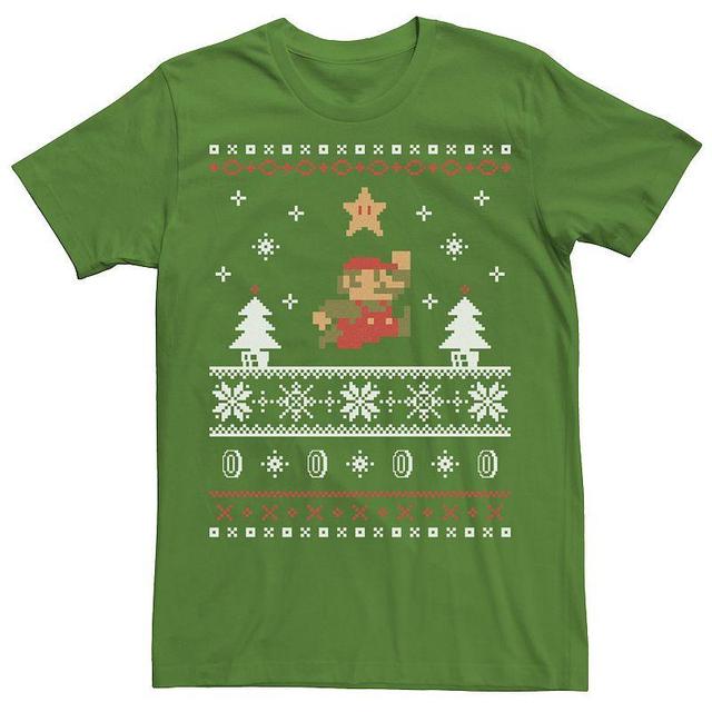 Mens Nintendo Super Mario Christmas Star Pixels Tee Product Image