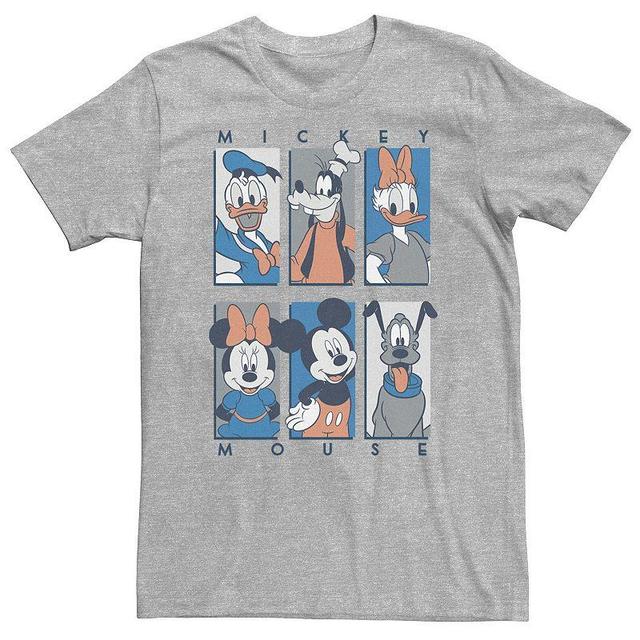 Big & Tall Disney Mickey & Friends Character Panel Blue Tee, Mens Med Grey Product Image