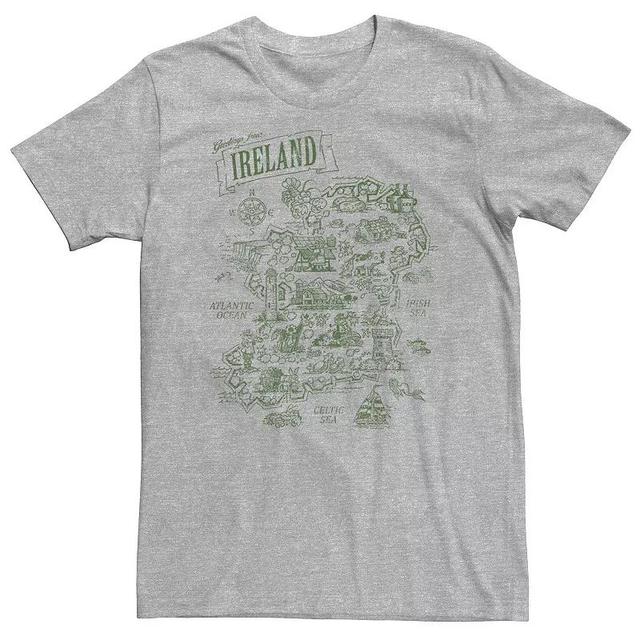 Big & Tall Greetings From Ireland Tee, Mens Athletic Grey Product Image