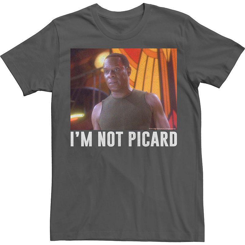 Mens Star Trek: Deep Space Nine Captain Sisko Im Not Picard Tee Grey Product Image