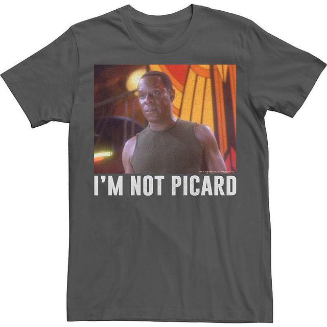 Mens Star Trek: Deep Space Nine Captain Sisko Im Not Picard Tee Grey Product Image