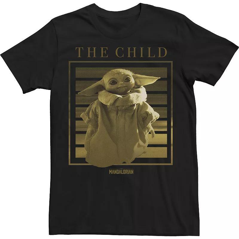 Mens Star Wars The Mandalorian The Child aka Baby Yoda Lined Portrait Poster Tee Product Image