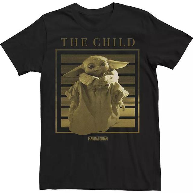 Mens Star Wars The Mandalorian The Child aka Baby Yoda Lined Portrait Poster Tee Product Image