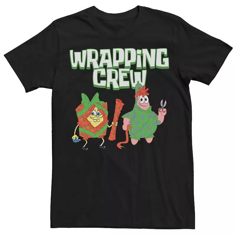 Mens Spongebob Squarepants Patrick Wrapping Crew Tee Navy Grey Product Image