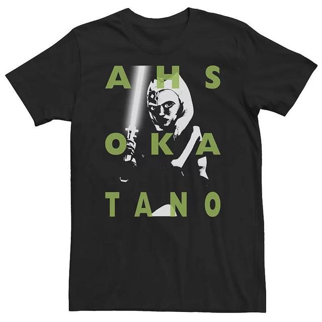 Big & Tall Star Wars: Clone Wars Ahsoka Tano Text Overlay Tee, Mens Product Image