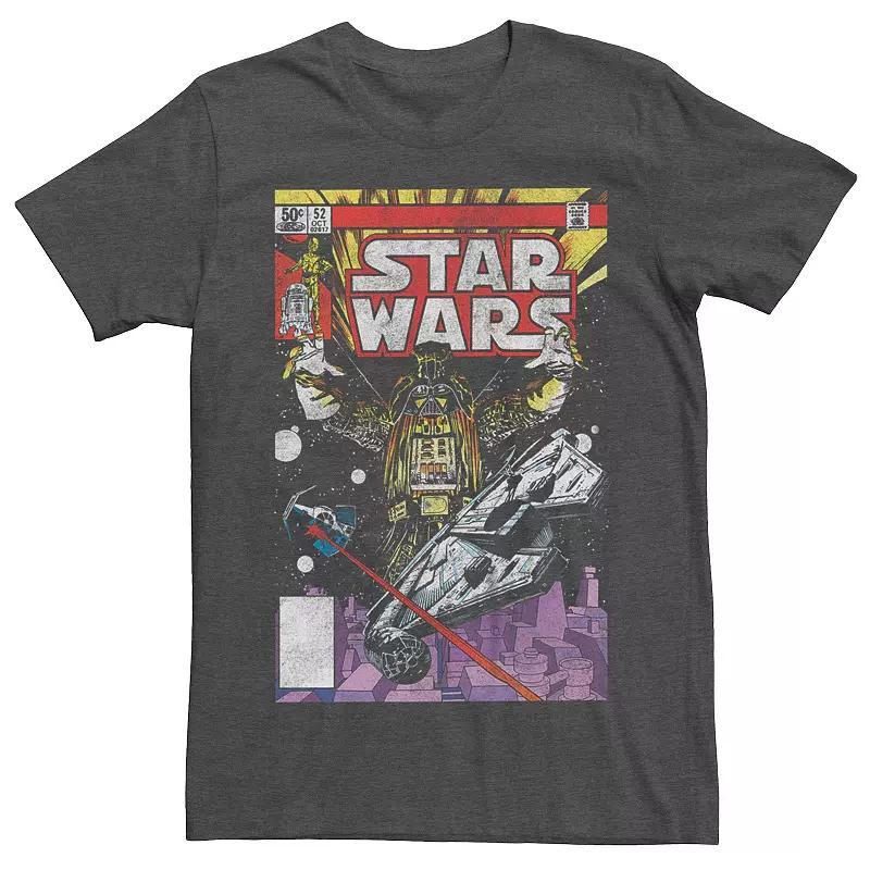 Mens Star Wars Comic Style Cover Graphic Tee Grey Heather Product Image