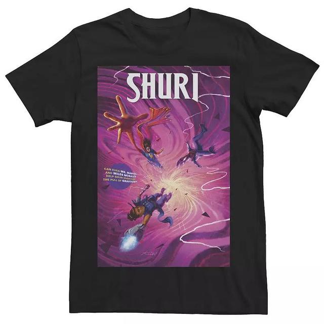 Mens Marvel Shuri With Miles Morales And Kamala Kahn Comic Cover Tee Black Product Image