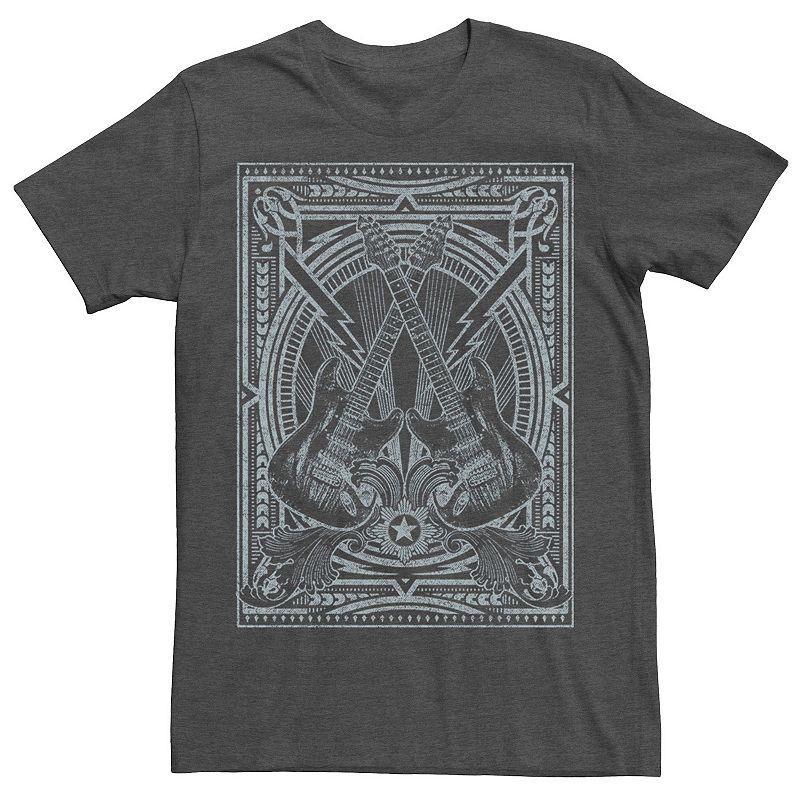 Mens Cross Guitars Distressed Poster Tee Dark Grey Product Image