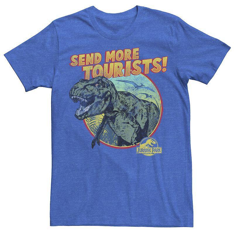 Mens Jurassic Park T-Rex Send More Tourists Tee Royal Grey Product Image