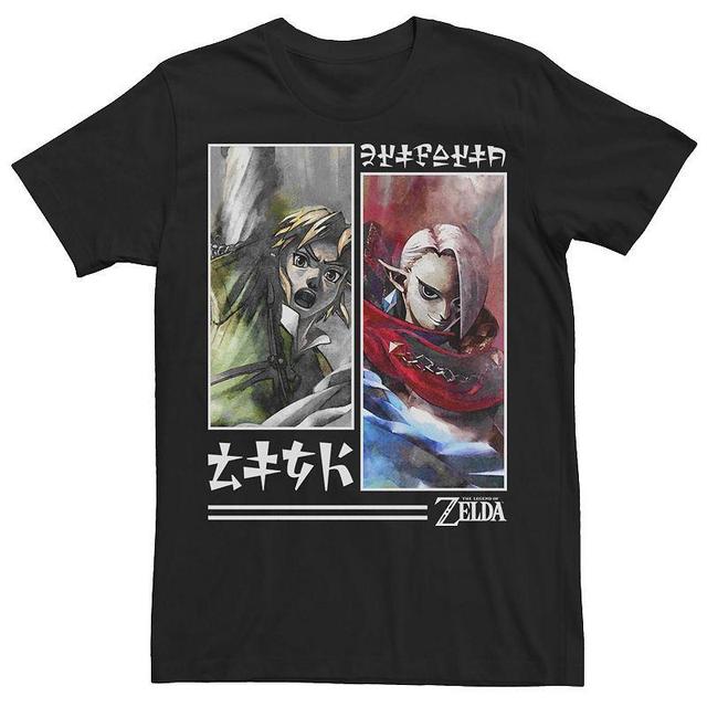 Mens Nintendo The Legend of Zelda Skyward Sword Link and Ghirahim Water Color Panel Tee Product Image