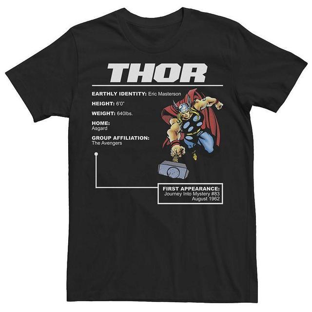 Mens Marvel Thor Stats Poster Graphic Tee Product Image