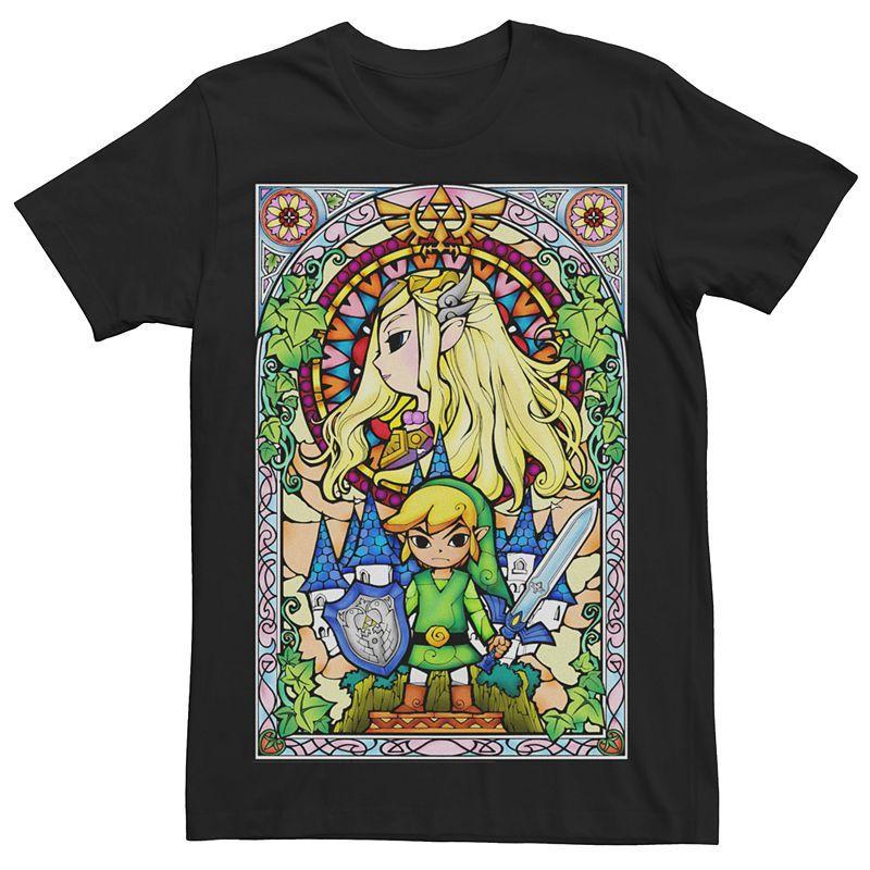 Mens Legend Of Zelda Wind Waker Regal Glass Tee Black Product Image